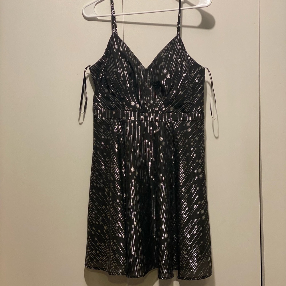 Trixxi Black and Silver Strappy Dress